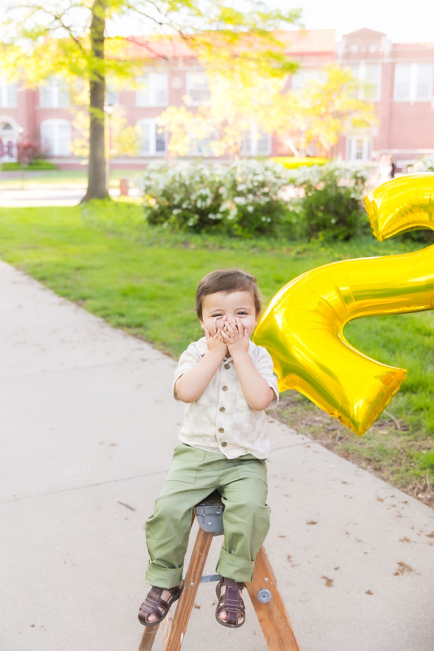 Eden celebrating his second birthday during a milestone photoshoot in Pittsburg, Kansas