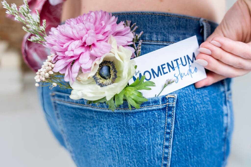 Fun close up logo with flowers shot during a small business photoshoot in joplin mo